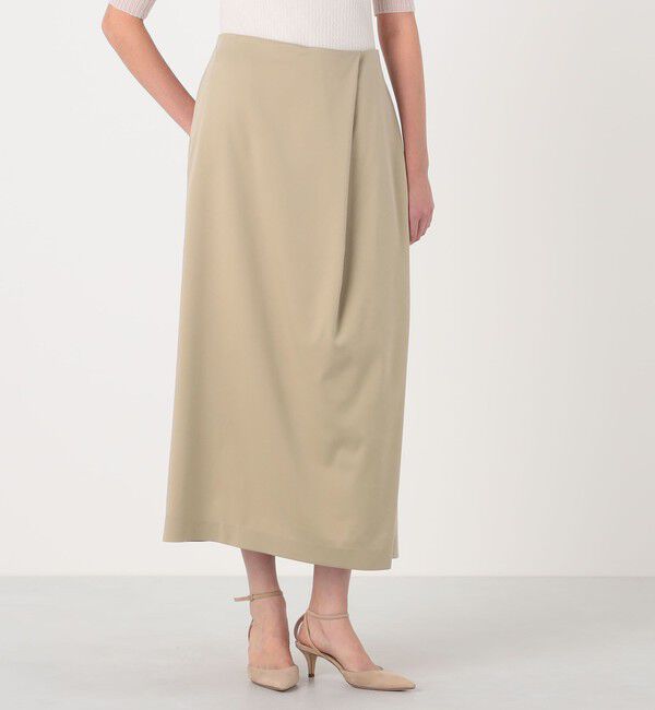 Ballsey「キュプラサテンストレッチ ランダムタックスカート」|スカート|