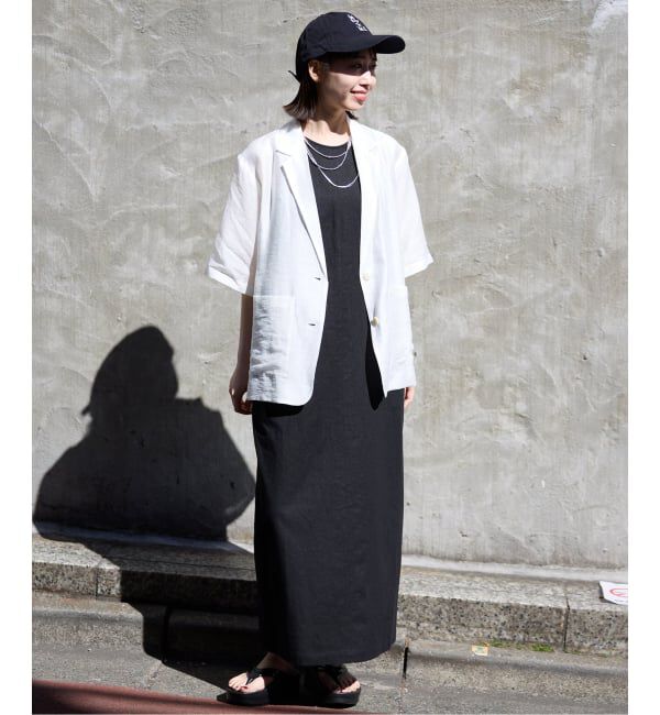 SLOBE IENA「《WEB限定/追加》リネンレーヨンノースリーブナローワンピース」|ワンピース|