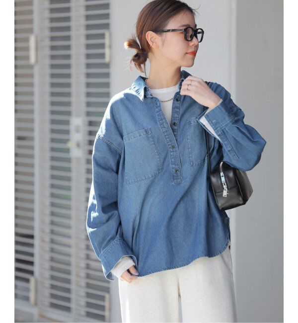 JOURNAL STANDARD relume「《WEB限定追加 / 新色》デニムプルオーバーシャツ」|シャツ・ブラウス|