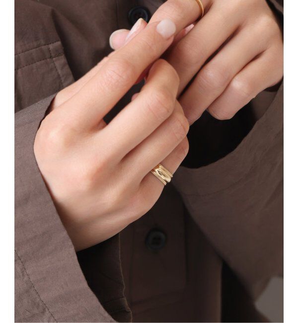 Lilas by Spick&Span「6mm甲丸ミル打ちピンキーリング K10」|リング|ゴールド