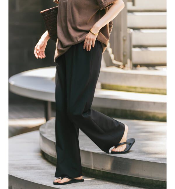 FRAMeWORK「≪洗濯機洗い可能≫ウォッシャブルイージースラックス」|スラックス|ブラック