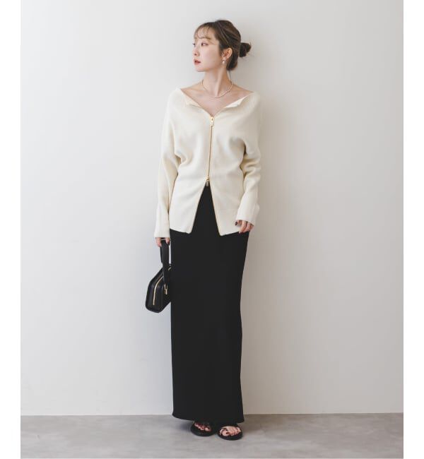NOBLE「《追加》【洗える】コンフォートジャージーライクタイトスカート 3」|スカート|