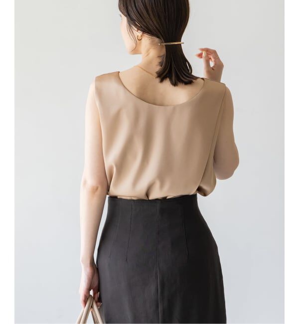 NOBLE「【洗える】ルナサテンレイヤードブラウス」|シャツ・ブラウス|