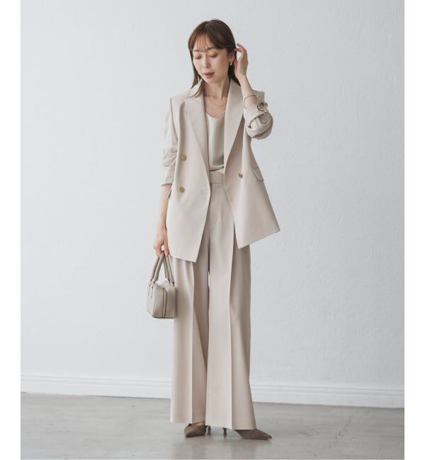 NOBLE「エステルツイルピークドラペルジャケット」|テーラードジャケット|