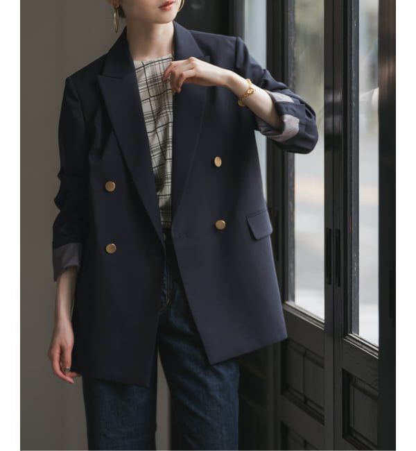 NOBLE「エステルツイルピークドラペルジャケット」|テーラードジャケット|