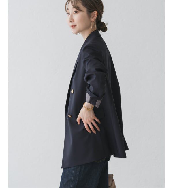NOBLE「エステルツイルピークドラペルジャケット」|テーラードジャケット|