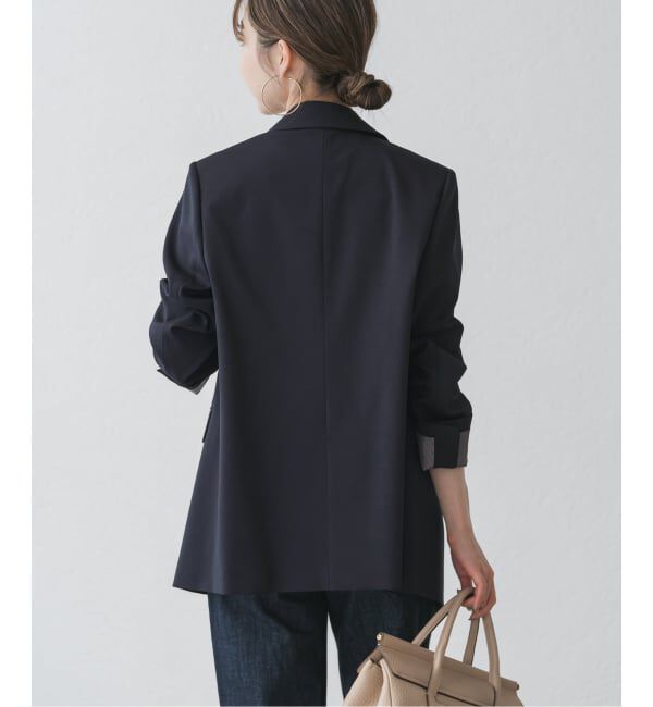 NOBLE「エステルツイルピークドラペルジャケット」|テーラードジャケット|