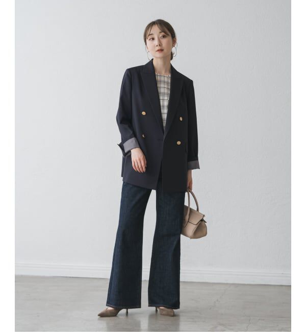 NOBLE「エステルツイルピークドラペルジャケット」|テーラードジャケット|