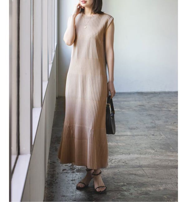 NOBLE「《WEB限定追加》【洗える】ランダムリブマーメイドニットワンピース2」|ワンピース|