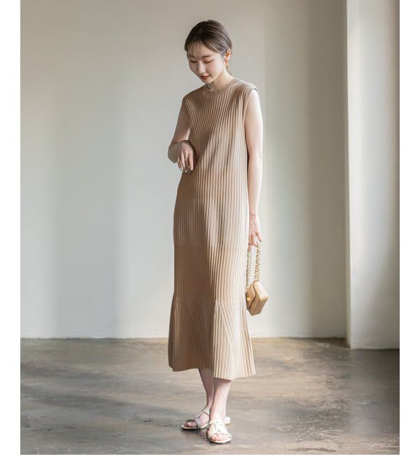 NOBLE「《WEB限定追加》【洗える】ランダムリブマーメイドニットワンピース2」|ワンピース|