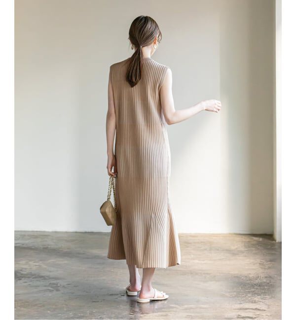 NOBLE「《WEB限定追加》【洗える】ランダムリブマーメイドニットワンピース2」|ワンピース|