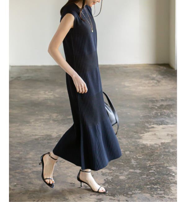 NOBLE「《WEB限定追加》【洗える】ランダムリブマーメイドニットワンピース2」|ワンピース|