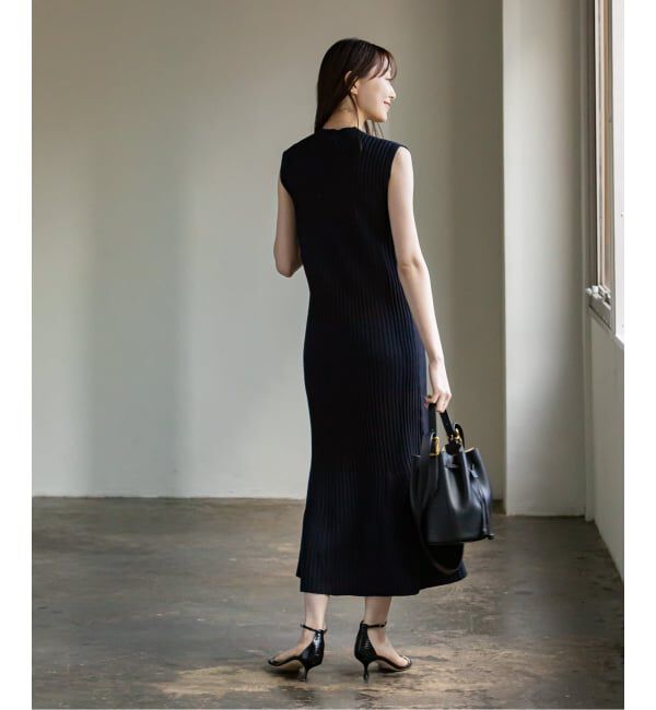 NOBLE「《WEB限定追加》【洗える】ランダムリブマーメイドニットワンピース2」|ワンピース|