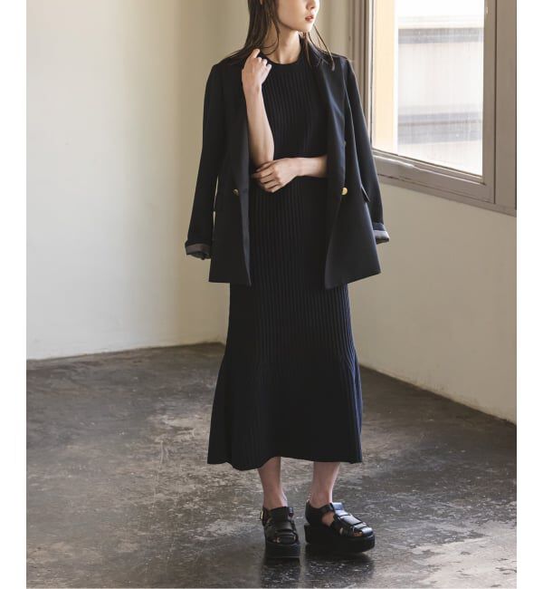 NOBLE「《WEB限定追加》【洗える】ランダムリブマーメイドニットワンピース2」|ワンピース|