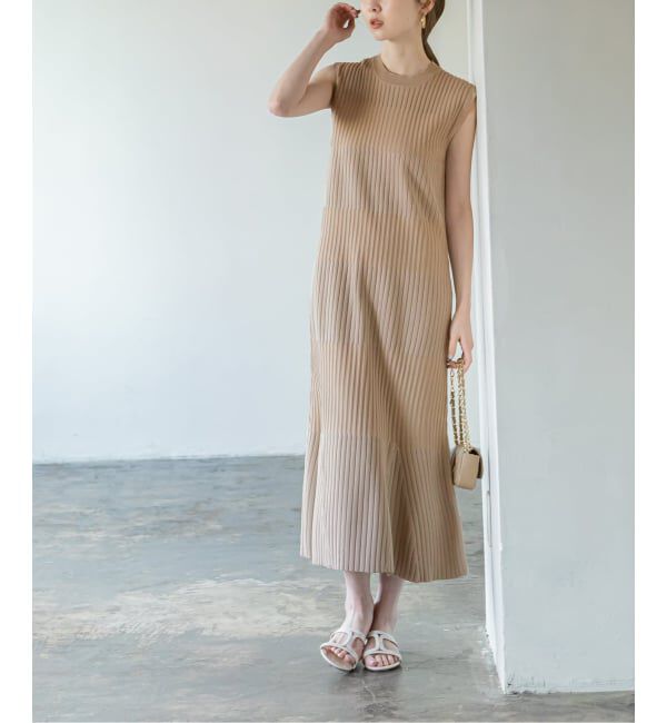 NOBLE「《WEB限定追加》【洗える】ランダムリブマーメイドニットワンピース2」|ワンピース|