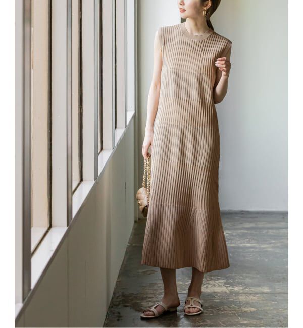 NOBLE「《WEB限定追加》【洗える】ランダムリブマーメイドニットワンピース2」|ワンピース|