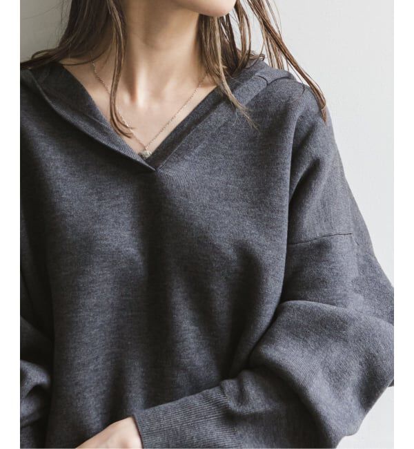 NOBLE「《追加》接結タック編みフードプルオーバー」|ニット・セーター|