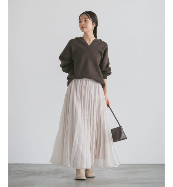 NOBLE「《追加》接結タック編みフードプルオーバー」|ニット・セーター|