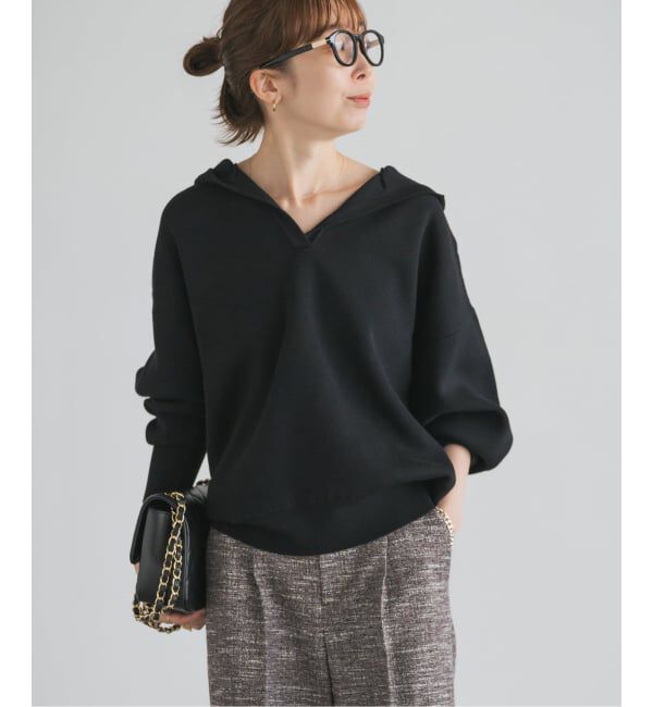 NOBLE「《追加》接結タック編みフードプルオーバー」|ニット・セーター|