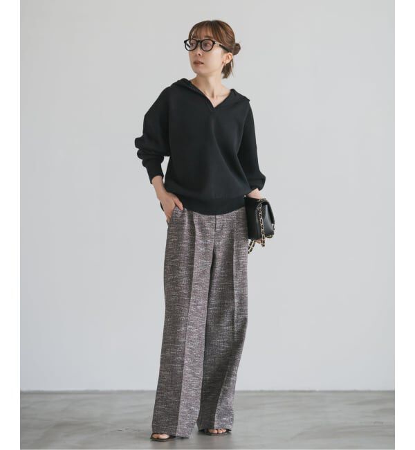 NOBLE「《追加》接結タック編みフードプルオーバー」|ニット・セーター|