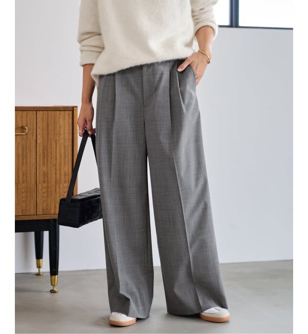 FRAMeWORK「≪追加≫ウォッシャブルTWタックワイドパンツ」|スラックス|