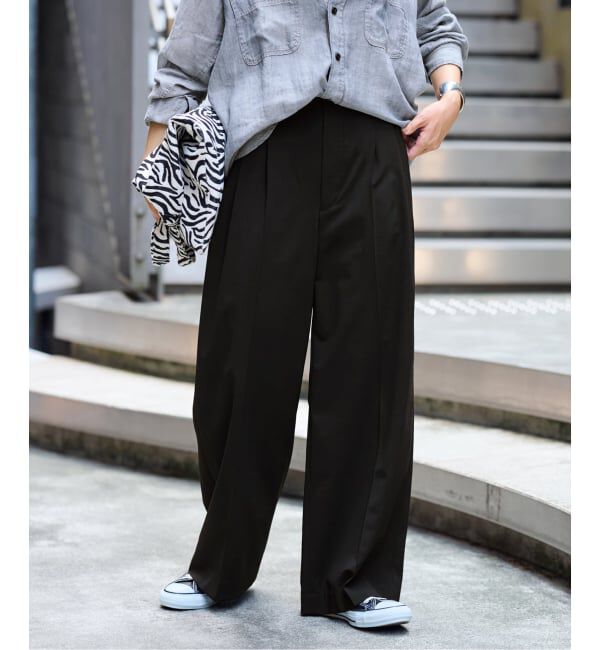 FRAMeWORK「≪追加≫ウォッシャブルTWタックワイドパンツ」|スラックス|