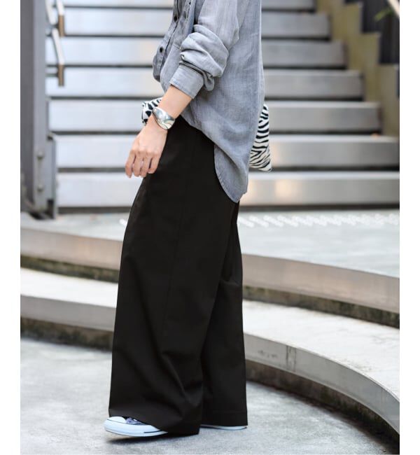 FRAMeWORK「≪追加≫ウォッシャブルTWタックワイドパンツ」|スラックス|