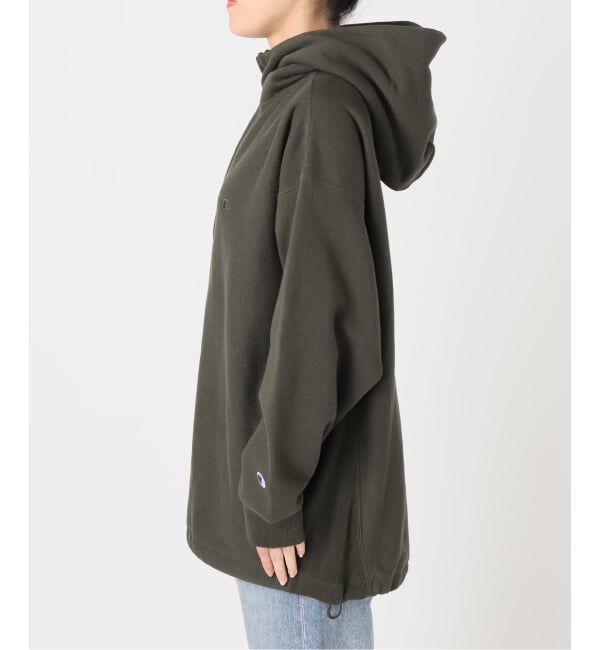 FRAMeWORK「Champion 別注REVERSE WEAVE11.5OZフードハーフジップドロストプルオーバー」|スウェット・ジャージ|