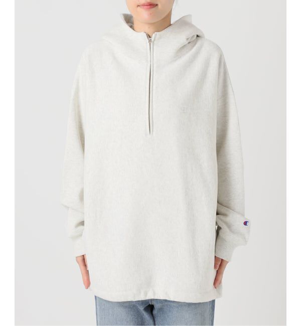 FRAMeWORK「Champion 別注REVERSE WEAVE11.5OZフードハーフジップドロストプルオーバー」|スウェット・ジャージ|