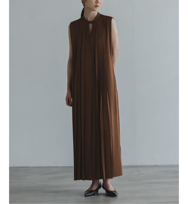 NOBLE「《追加》【洗える】ELENI/エルニ プリーツワンピース2」|ワンピース|ブラウン
