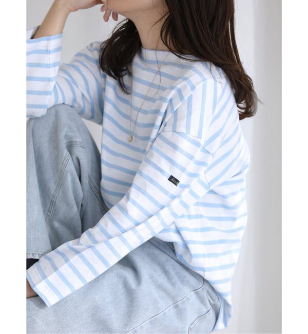  「《予約》【洗える】LE MINOR/ルミノア 別注ボーダープルオーバー」|Tシャツ・カットソー|サックスブルー