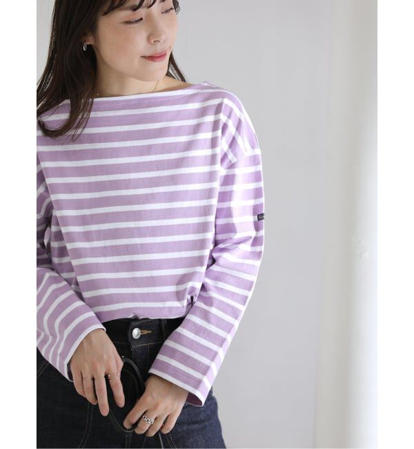  「《予約》【洗える】LE MINOR/ルミノア 別注ボーダープルオーバー」|Tシャツ・カットソー|パープル