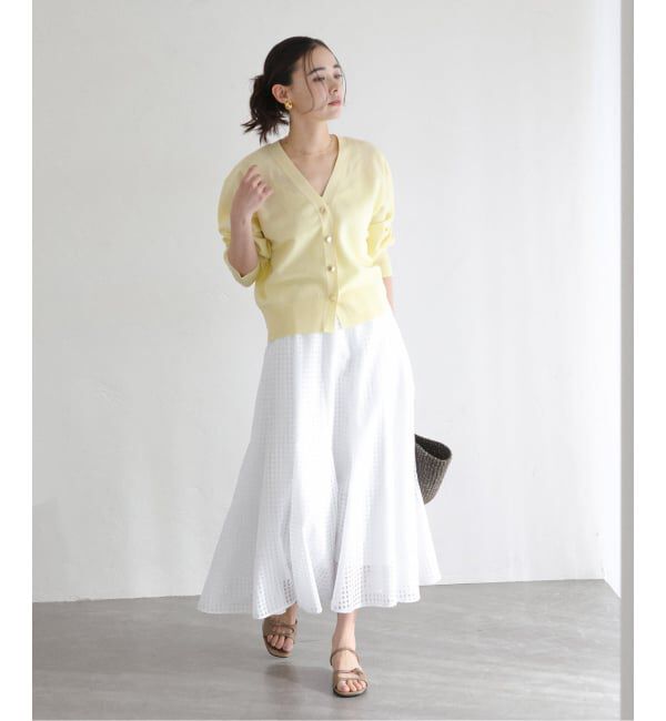  「《予約》【洗える】シアーチェックパネルスカート」|スカート|