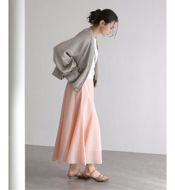  「《予約》【洗える】シアーチェックパネルスカート」|スカート|