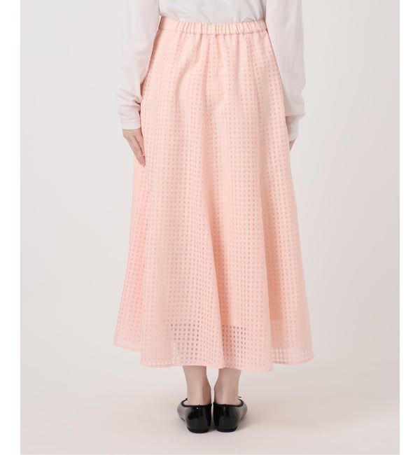  「《予約》【洗える】シアーチェックパネルスカート」|スカート|