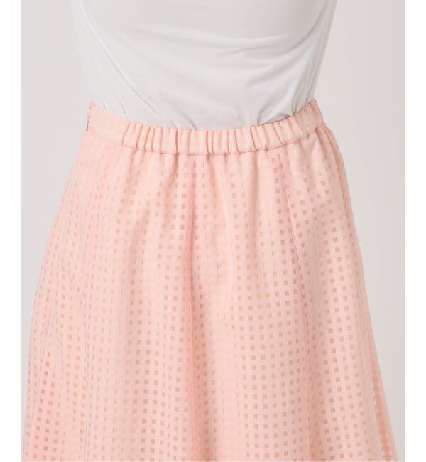  「《予約》【洗える】シアーチェックパネルスカート」|スカート|