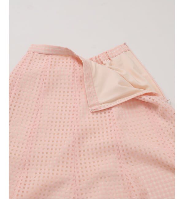  「《予約》【洗える】シアーチェックパネルスカート」|スカート|