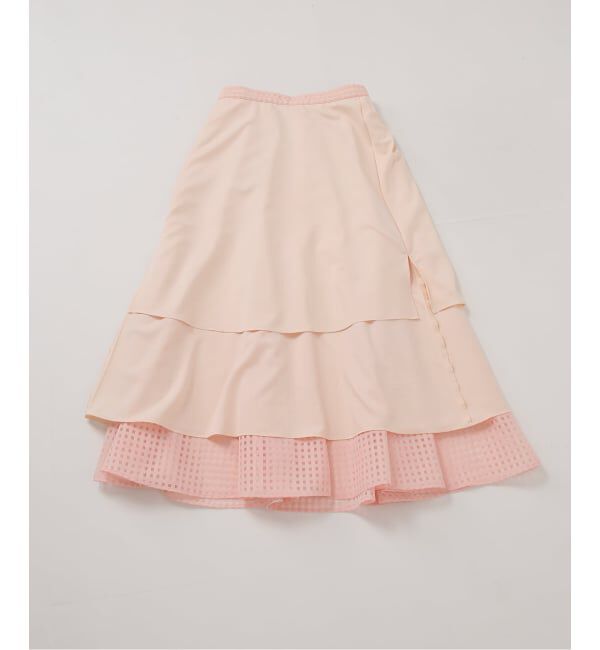  「《予約》【洗える】シアーチェックパネルスカート」|スカート|