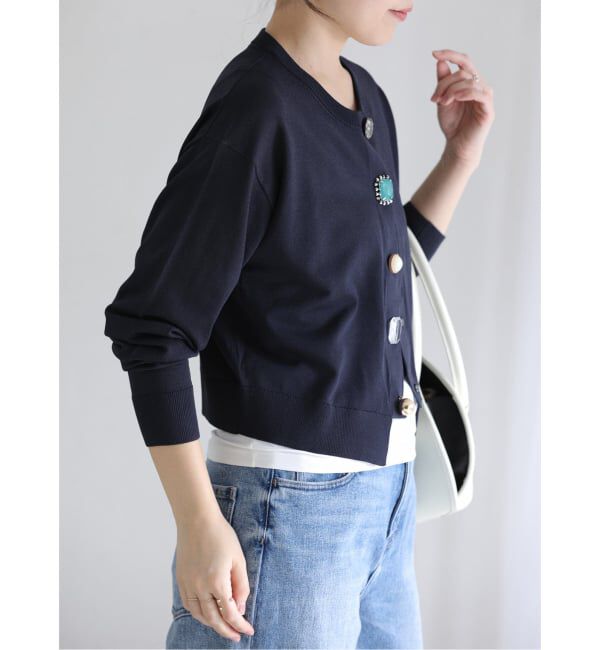  「《予約》【洗える】TORRAZZO DONNA/トラッゾドンナ ビジューカーディガン」|カーディガン|