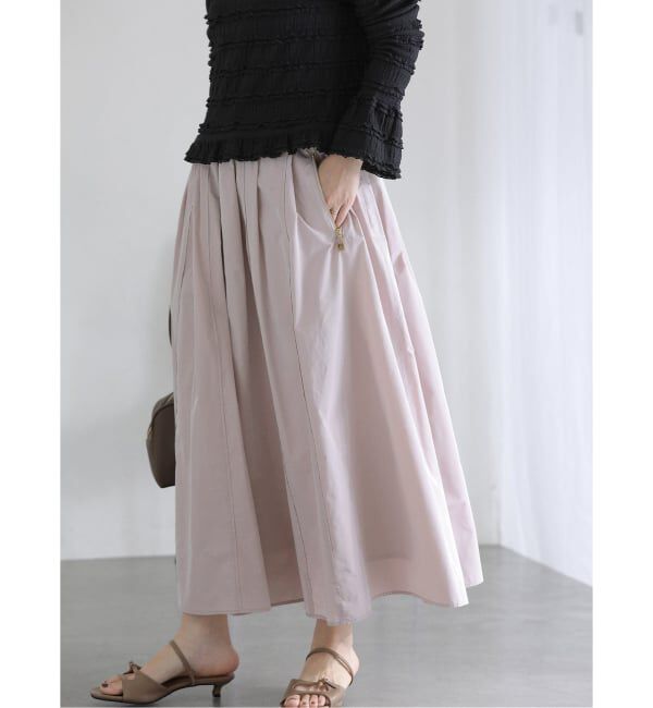  「《予約》【洗える】タフタジップポケットスカート」|スカート|