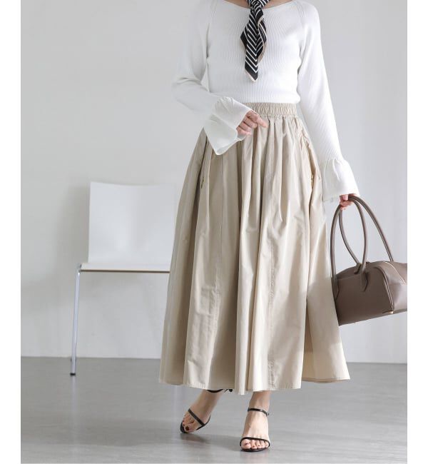  「《予約》【洗える】タフタジップポケットスカート」|スカート|