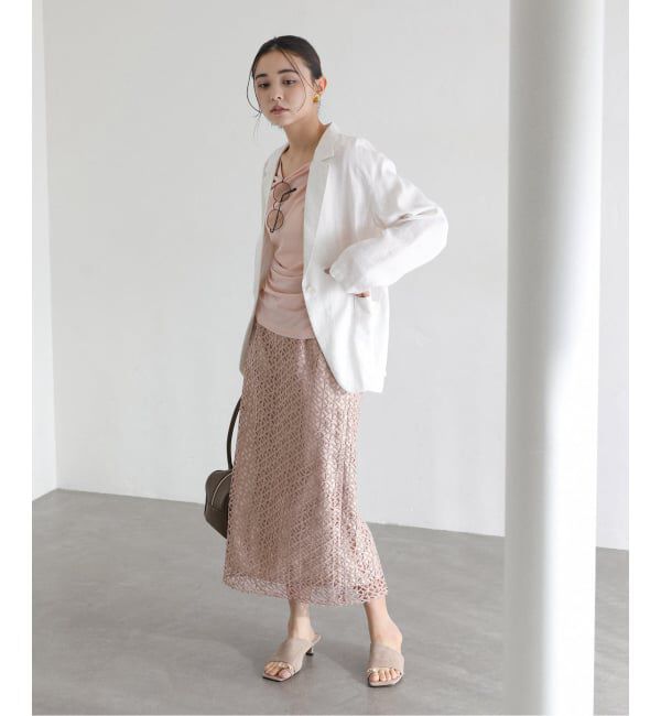  「《予約》【洗える】ラティスレーススカート」|スカート|