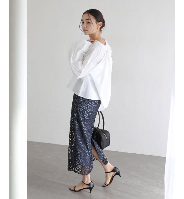  「《予約》【洗える】ラティスレーススカート」|スカート|