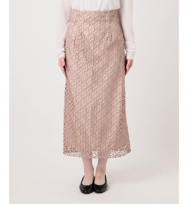  「《予約》【洗える】ラティスレーススカート」|スカート|