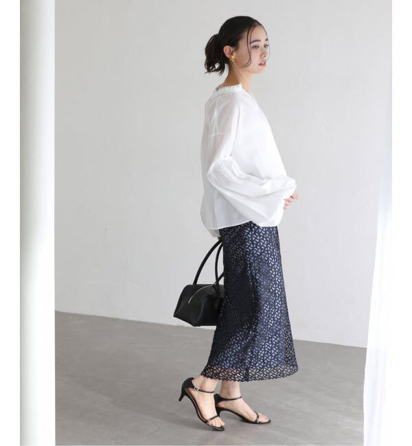  「《予約》【洗える】ラティスレーススカート」|スカート|