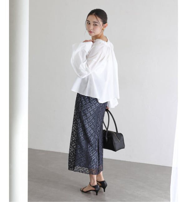 「《予約》【洗える】ラティスレーススカート」|スカート|