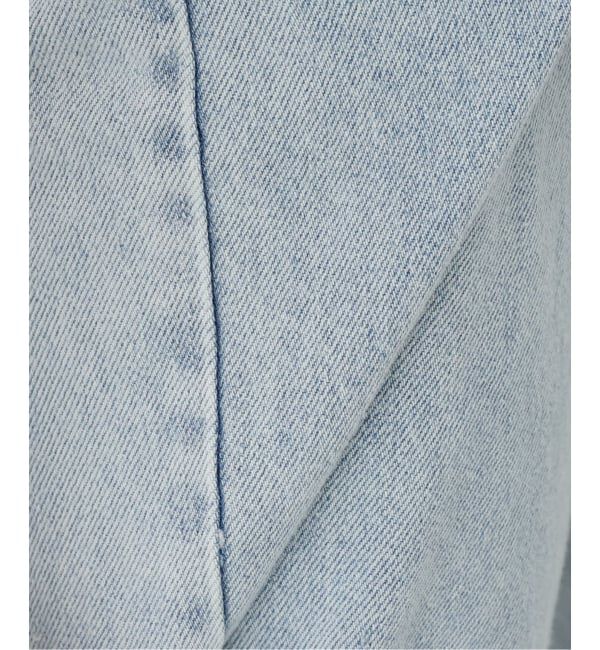  「【洗える】ドロストワイドデニムパンツ」|デニム|