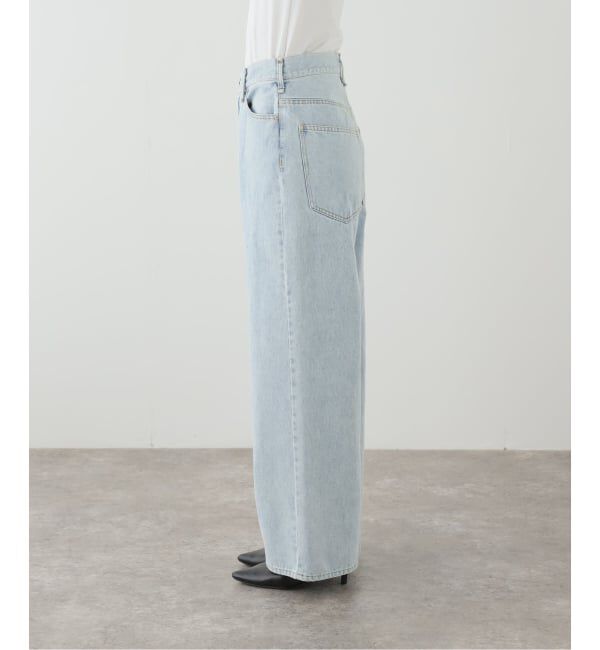  「【洗える】ドロストワイドデニムパンツ」|デニム|