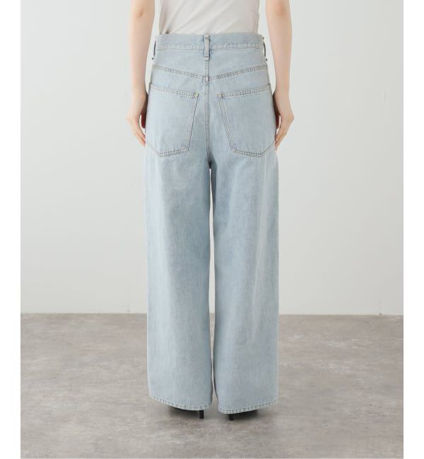  「【洗える】ドロストワイドデニムパンツ」|デニム|