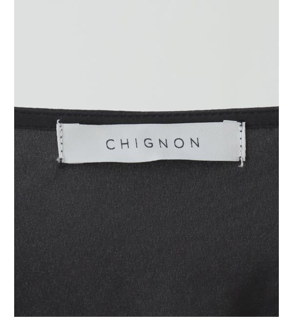  「【洗える】CHIGNON/シニヨン ヘムレースサテンタンク」|シャツ・ブラウス|